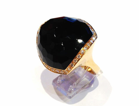 Black Onyx in Rose Gold Ring