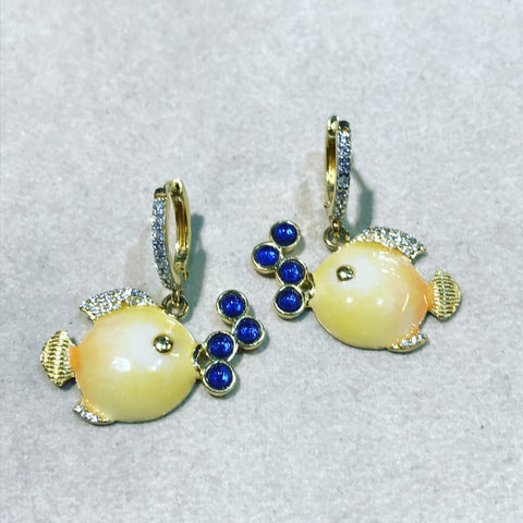 Earrings " The Yellow Fishes "