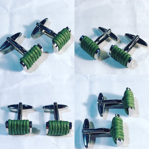 Cufflinks " Green Cotton Knots "