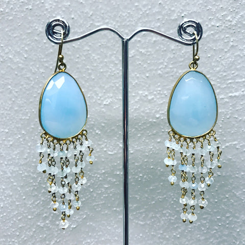 Pendant Earrings in Silver 925 " Pendant Flat Quartz "