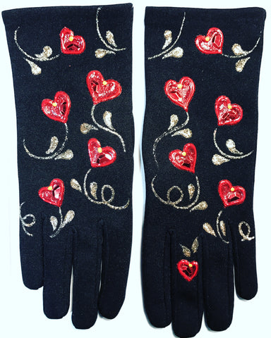 Gloves French Style " Hearts in the air "