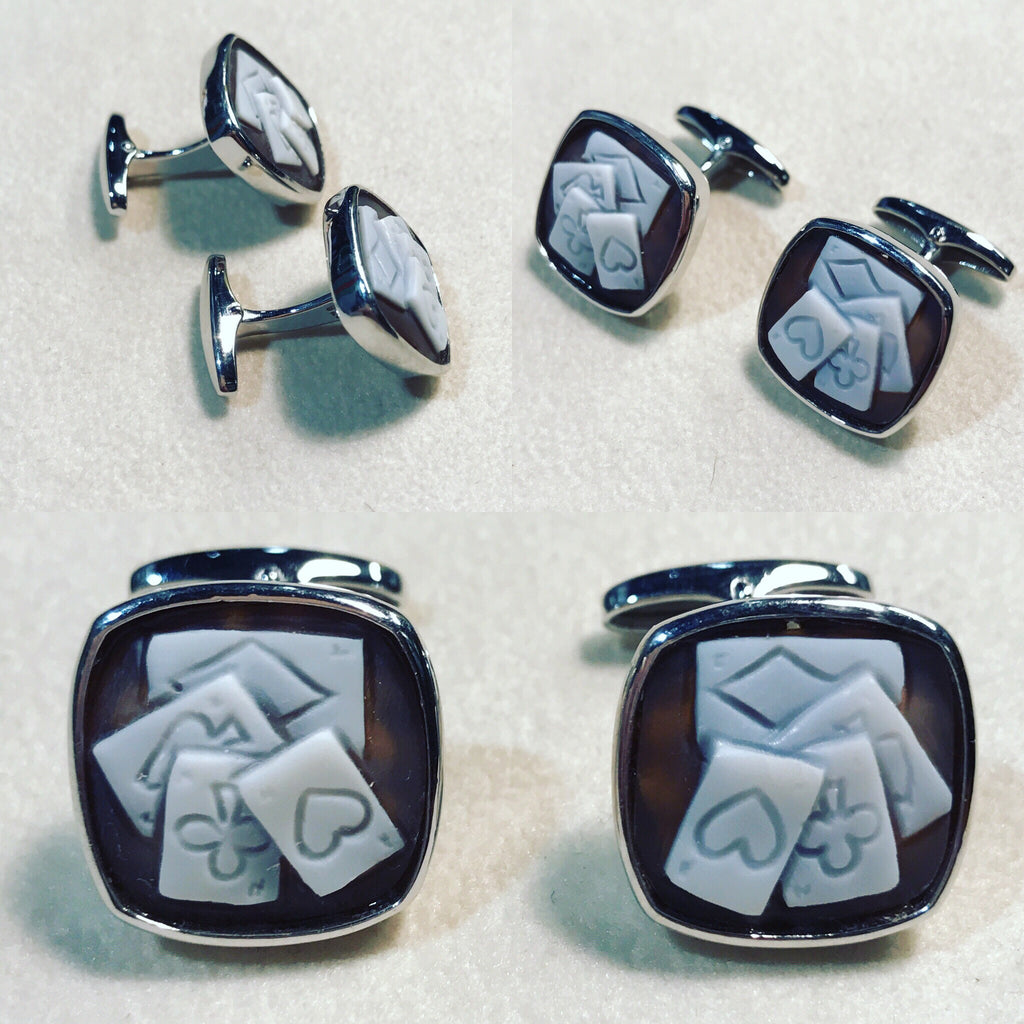 Cufflinks with Cameo " Play Cards "