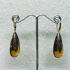 Pendant Earrings " Drops of Amber and Amethysts "