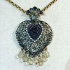 Necklace with Heart And Pearls