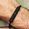 Bracelet for man " Black Ceramic Bullet with Ice Diamonds "