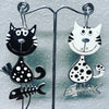 Pendant Earrings "The Cat and the Fish "