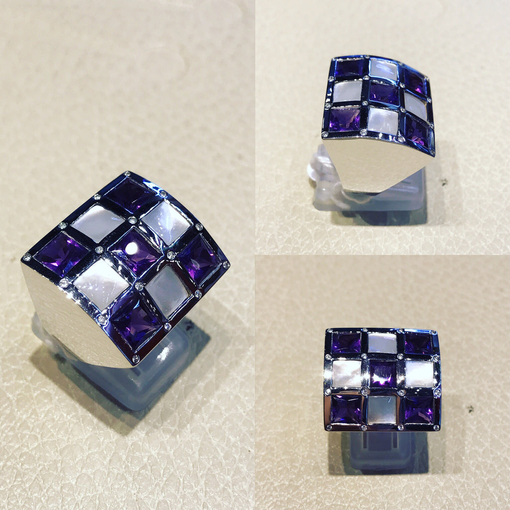 Ring with Amthyst and Mother of Pearl