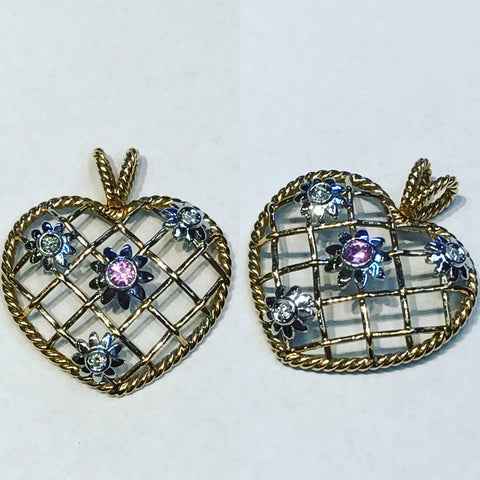 Pendant " Heart in Rose Gold and Amethyst"